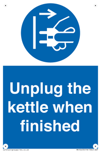 Unplug the kettle when finished